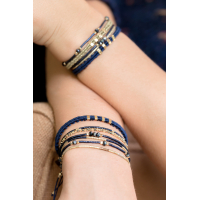 Scottie blue gold armband